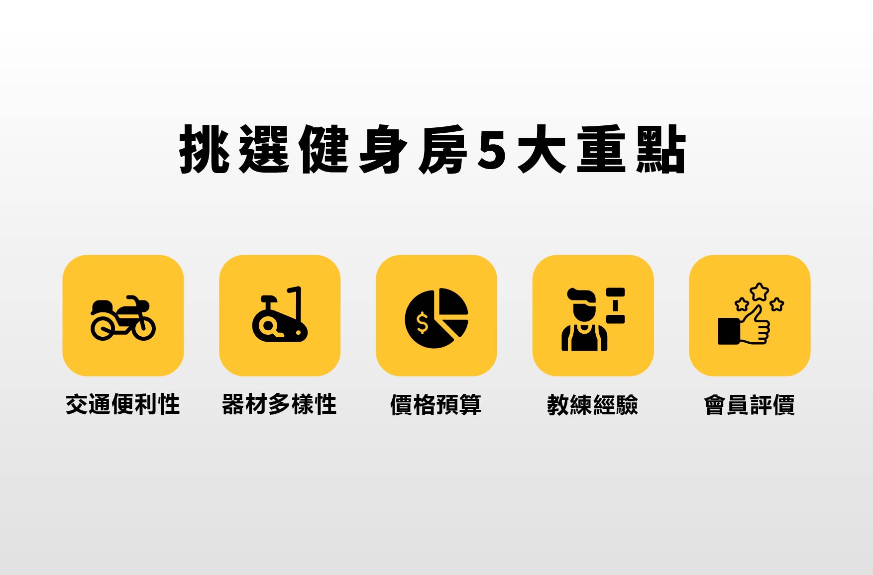 一、挑選健身房5大重點